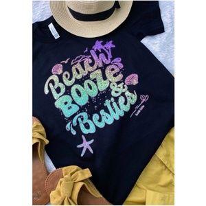 Boho Beach Besties Black Casual Graphic Tee